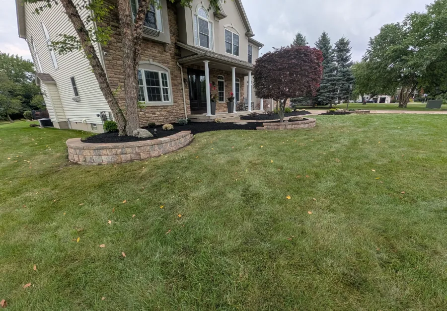 New landscape walls, fresh sod and plantings in Grand Island, NY